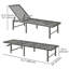 Chaise longue en osier, fauteuil de bronzage inclinable, gris clair
