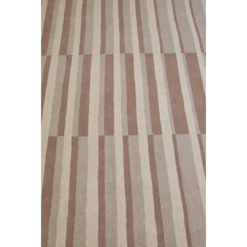 Decor Pilar Handmade Wool Striped Area Rug, Blush, Rectangle 6'7 x 9'2
