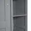 Lit escamotable double pleine grandeur avec tablettes et lumières DEL, gris