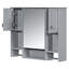 Armoire de rangement murale 35 po, armoire murale avec miroir, armoire à pharmacie avec barre à serviettes