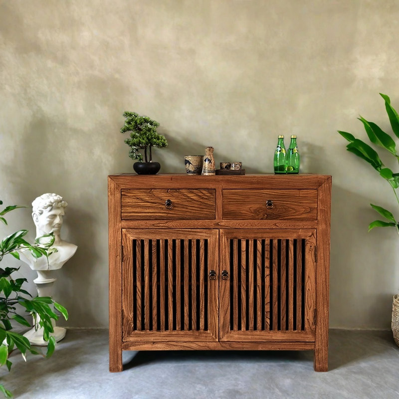 Armoire console en bois d'orme massif