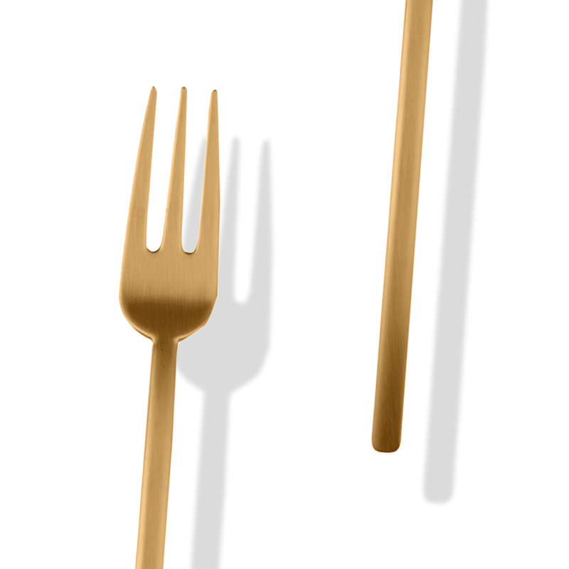 Due 3 Piece Stainless Steel Hostess Set, 10" L x 3.7" W, Ice Gold