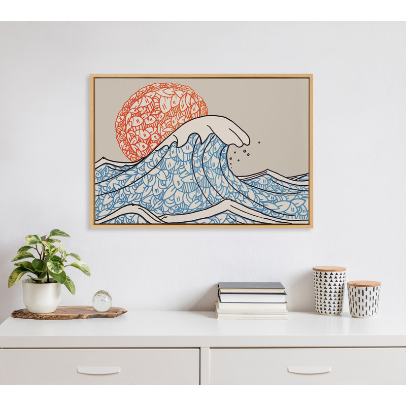 «Aadhya Patterten Ocean Wave Illustration», reproduction d'art sur toile, Naturel