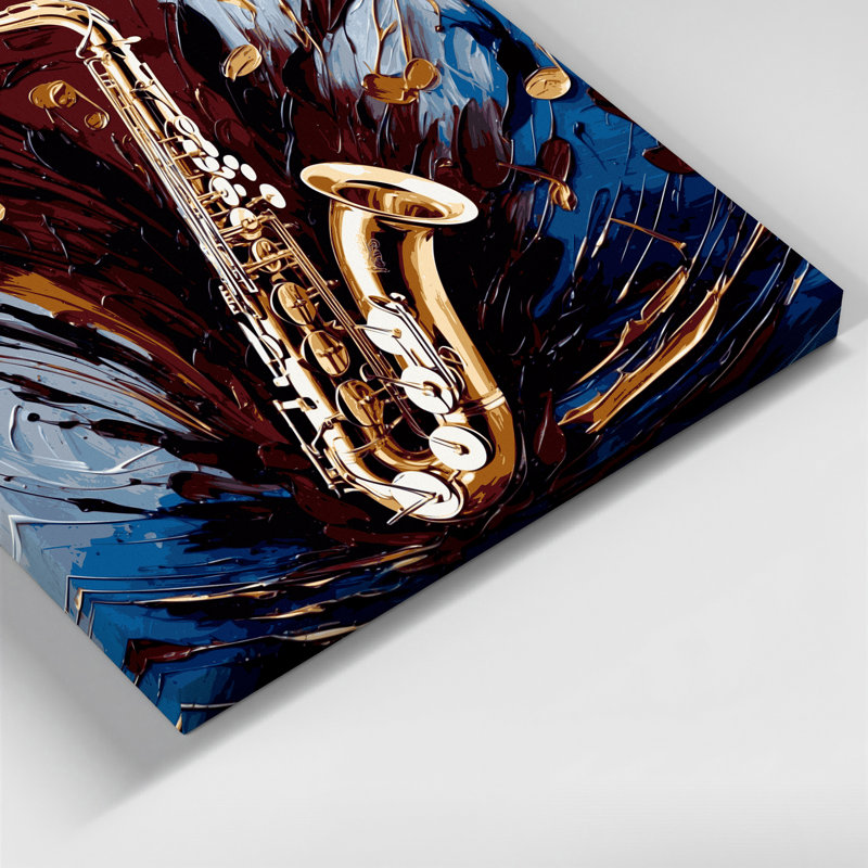 «Music Saxophone Brown», art mural sur toile, H 16 po x l 20 po