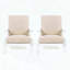 Ensemble de 2 fauteuils club en bois d'acacia avec coussins beiges