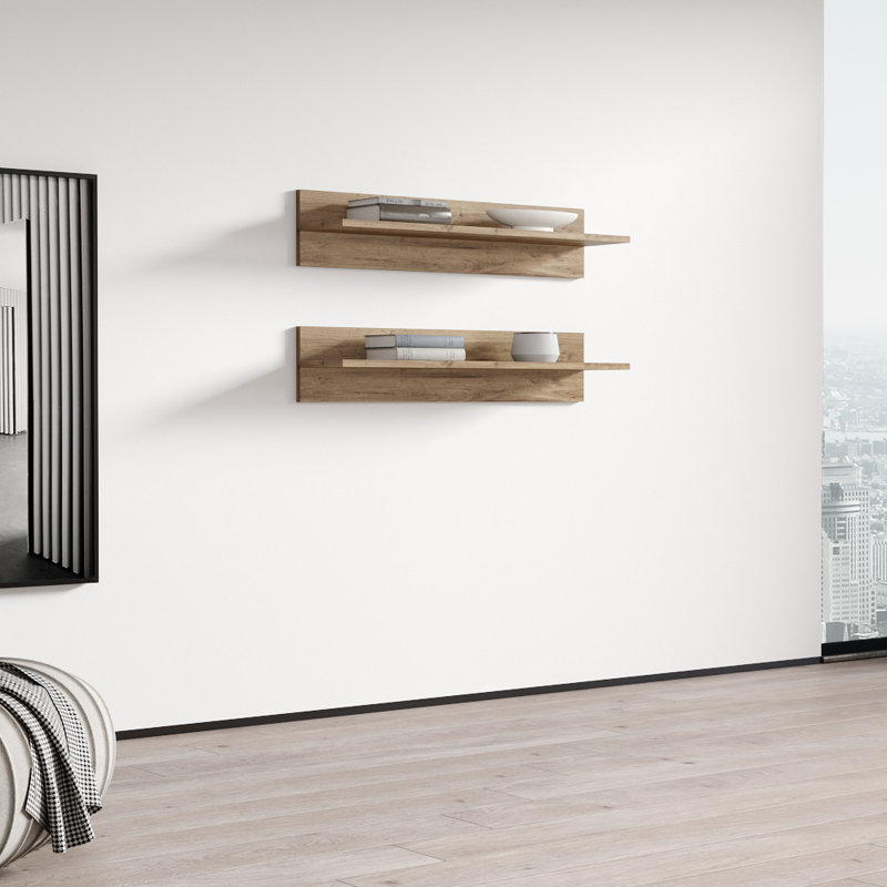 Balroop 2 Piece Floating Shelf, Oak