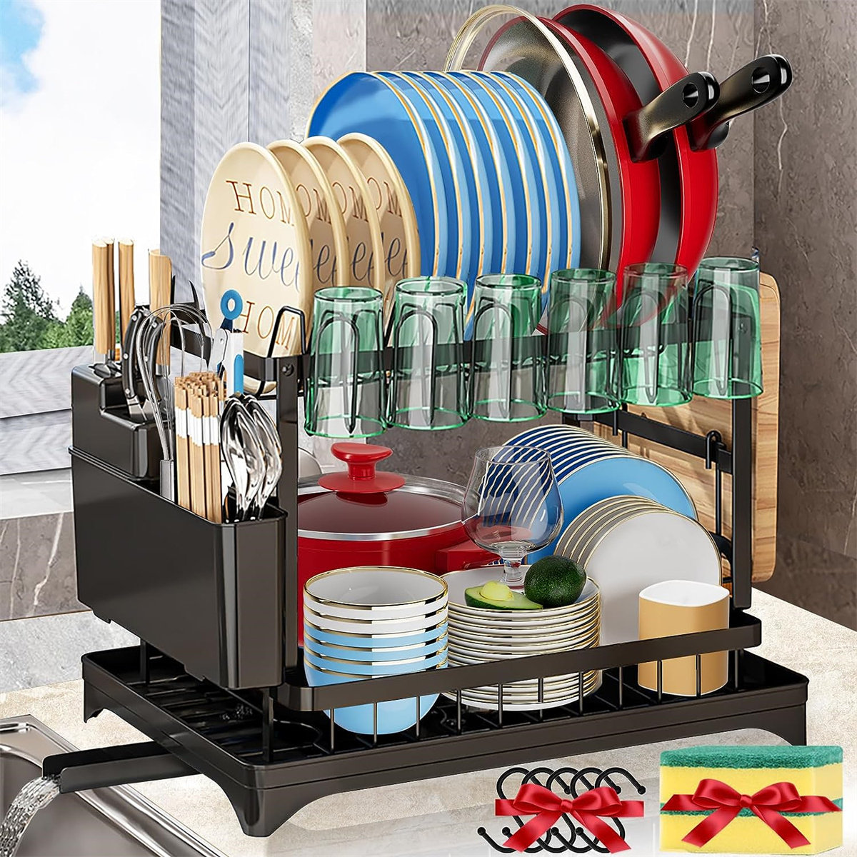 Extend™ White Expandable Dish Drainer