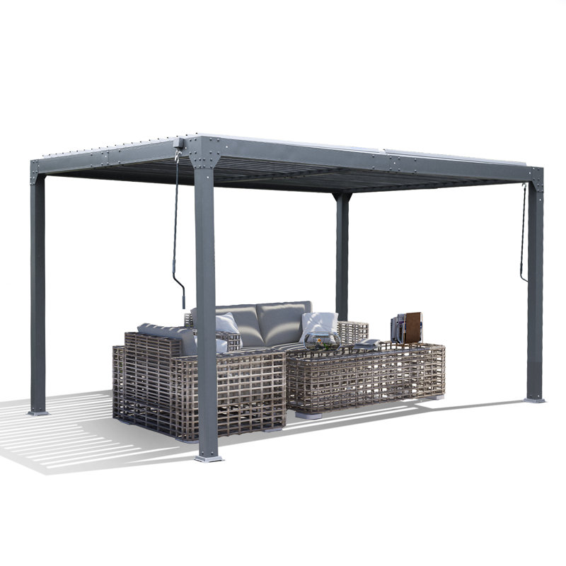 13 pi. L 10 pi. Pergola en aluminium à toit réglable