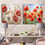 Poppies Charm In Winter Delight - Ensemble de 2 collages carrés coquelicots-184185021-184186691