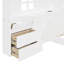Lit maison avec fenêtre et tiroirs de chevet, lit plateforme avec tablettes et ensemble de prises et port USB