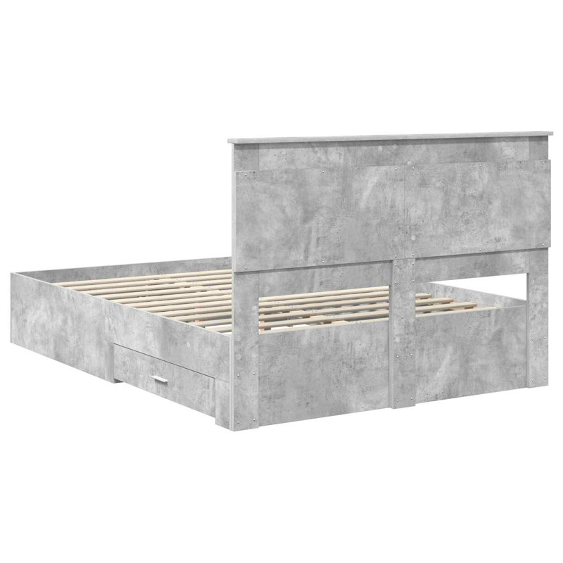 Bed, European Kingsize (160 x 200 cm), Concrete Grey
