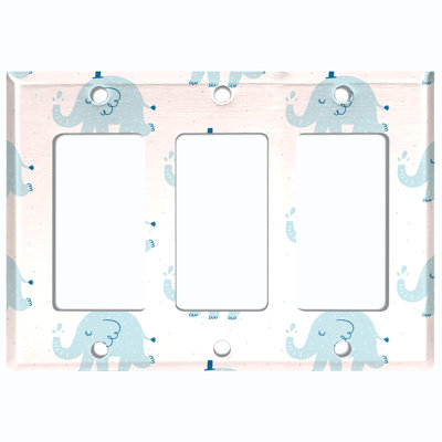Patterned 3 - Gang Toggle Light Switch Standard Wall Plate