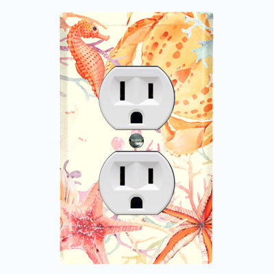 Patterned 1 - Gang Duplex Outlet Standard Wall Plate
