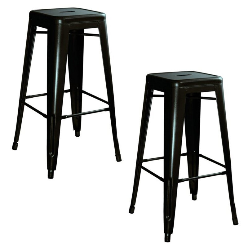 Natascha Counter Stool with Metal Frame, Black