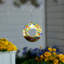 8"D Solar Art Glass Fly Through Bird Feeder, Color Wheel