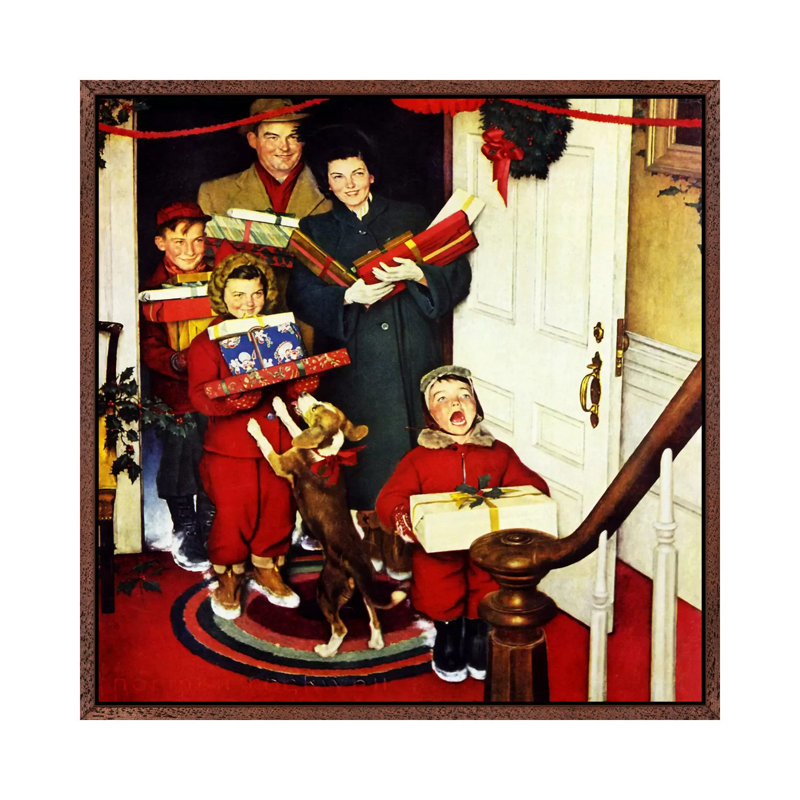 Norman Rockwell - Print on Canvas, 45.72 cm H x 45.72 cm W, Brown Framed