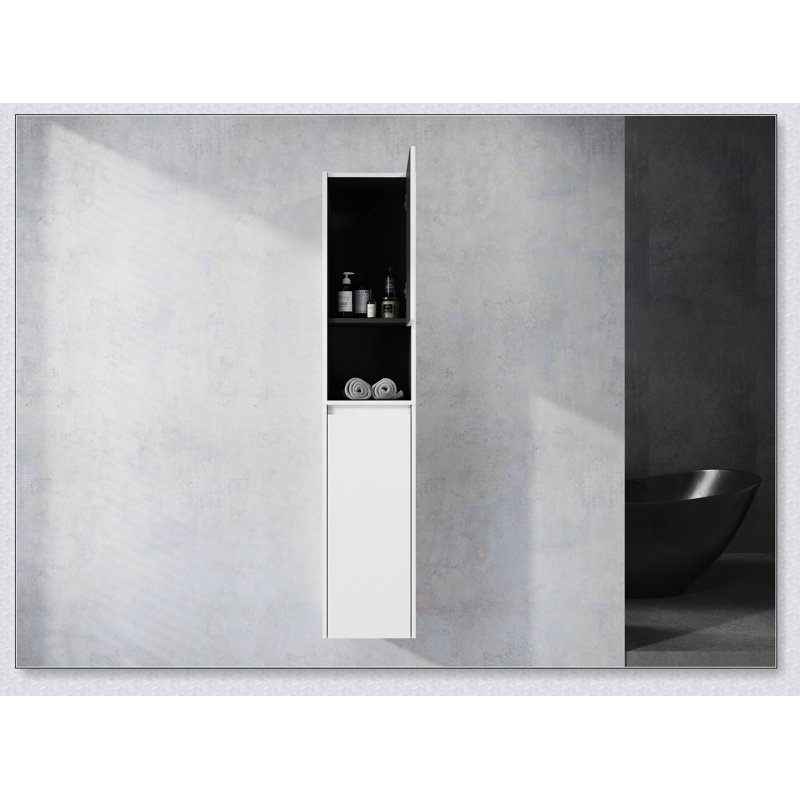 Armoire de salle de bain moderne moderne de 12 pouces avec portes à fermeture douce et fixation flottante pour des solutions de rangement élégantes