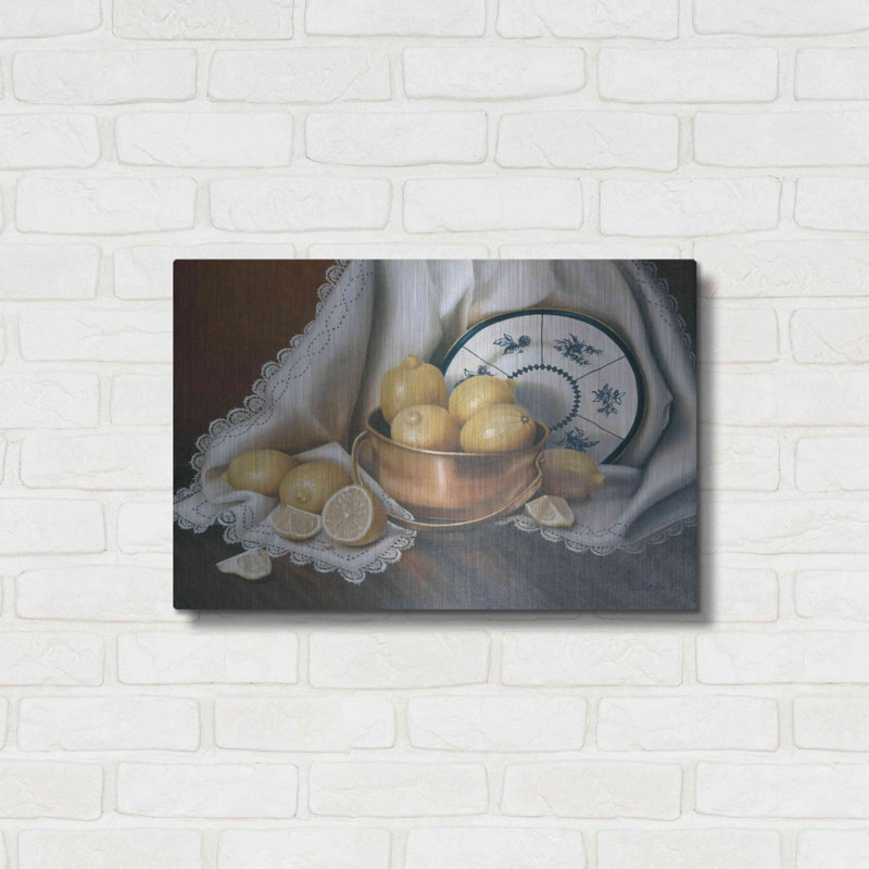 «Lemons Lace» par Cecile Baird, art mural en métal, H 16 po x l 24 po x P 0,13 po