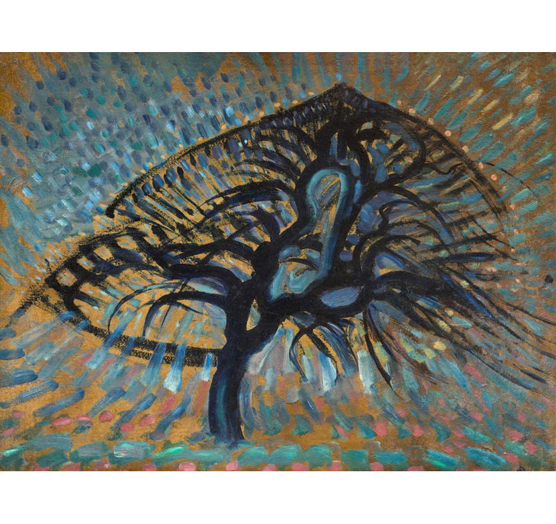 «Apple Tree, Pointillist Version» par Piet Mondrian - Art mural sur toile tendue avec châssis, H 40 po x l 28 po