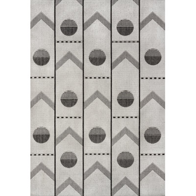 Matthew Modern Geometric Cream/Black Indoor/Outdoor Rug