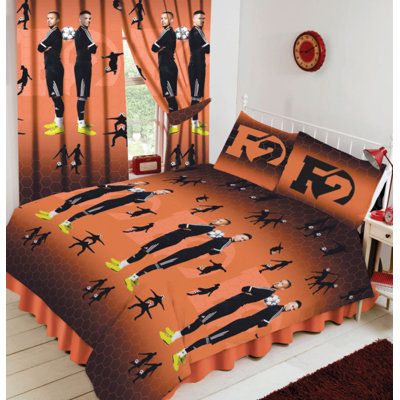 F2 FOOTBALL Duvet Cover Set Joshua Orange 144 TC 