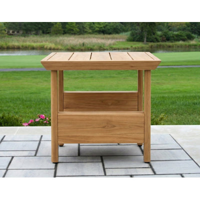 Table d'appoint rectangulaire en teck massif Everlee