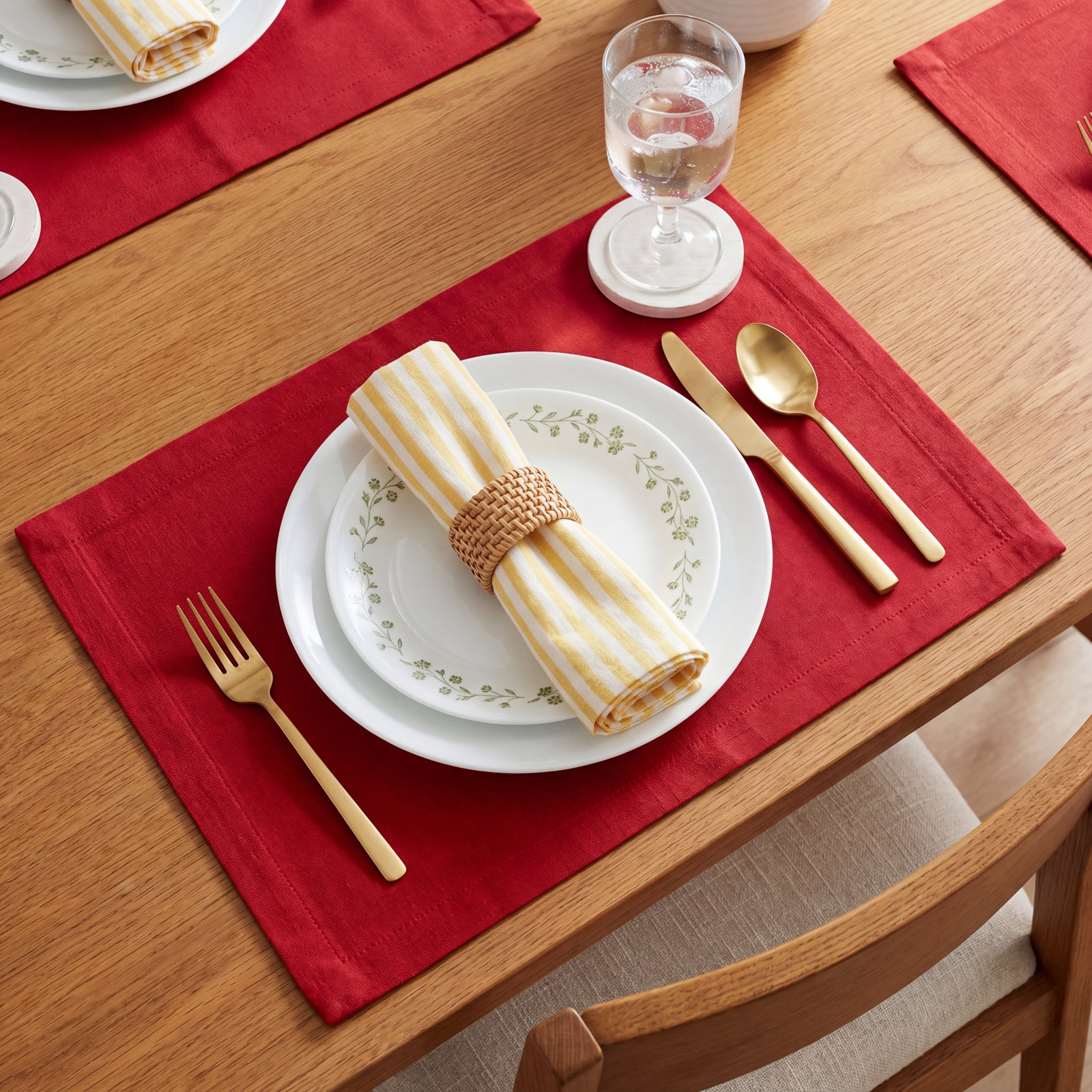 Drian Cotton Placemat, Red