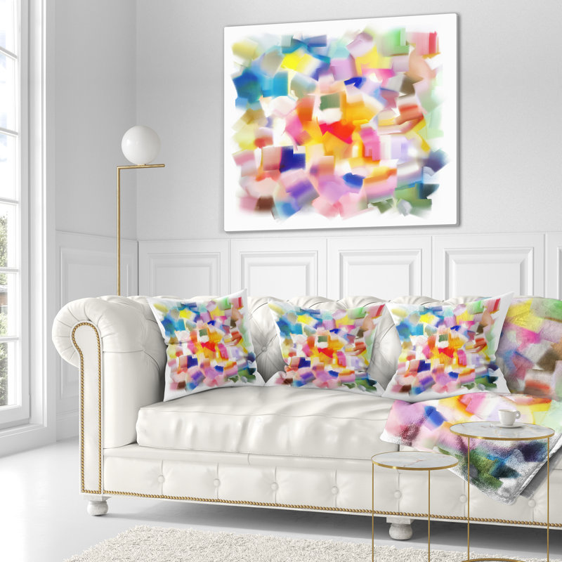 Colorful Stain Design without Grid - Abstract Printed Pillow, 16" x 16", Throw Pillow