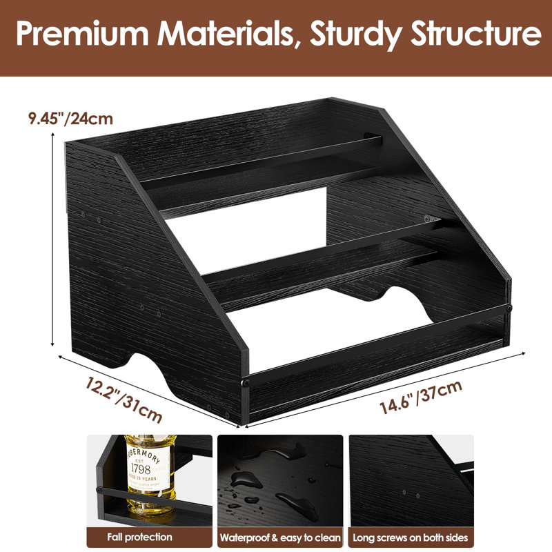 9 Bottle Wine Bottle Rack Black