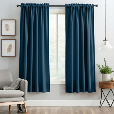 Linen-Look Curtain Panels - Thermal Insulated Window Drapes with Rod Pocket for Light Control and Privacy