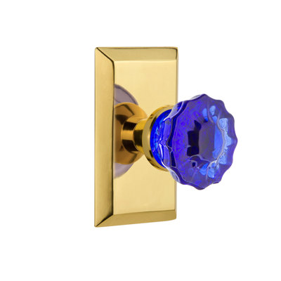 Plaque Studio avec bouton de porte en cristal cobalt