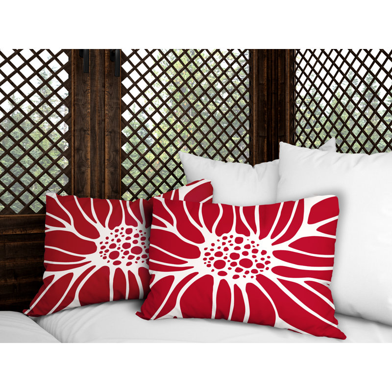 No Decorative Addition Outdoor Reversible Throw Pillow, Red