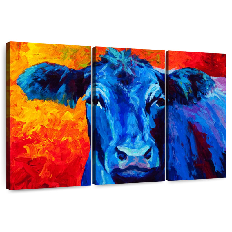 Brampt Blue Cow, 48" H x 74" W