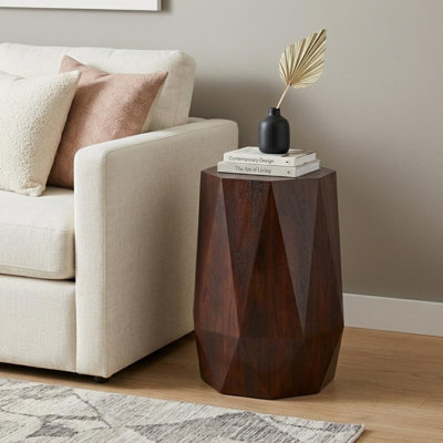 Table de bout en bois massif brun 21 po