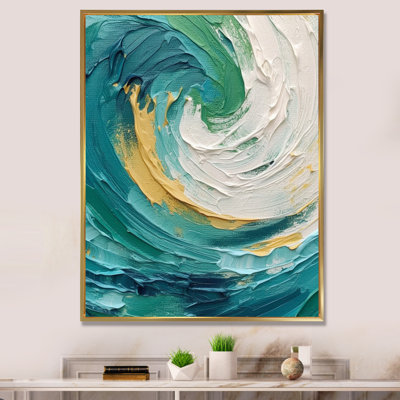 «Teal Cream», art mural sur toile