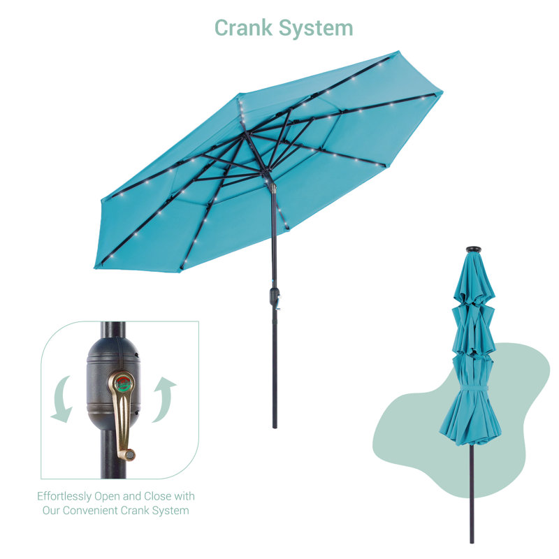 Parasol de marché lumineux 120,1 po Rudalph, Bleu lac