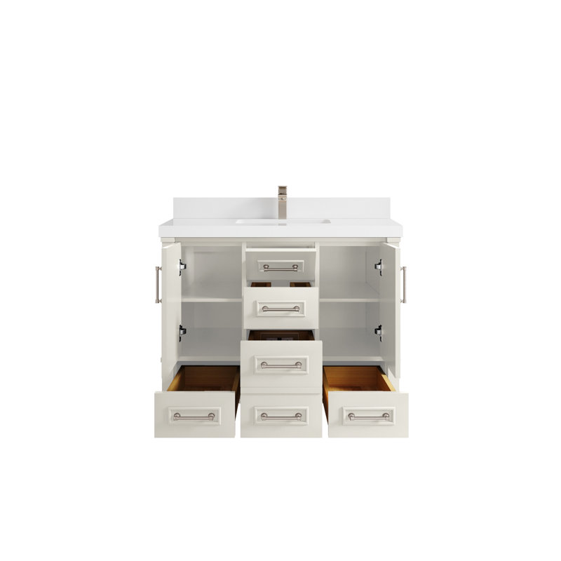Meuble-lavabo simple 42 po avec comptoir en quartz Aberdeen