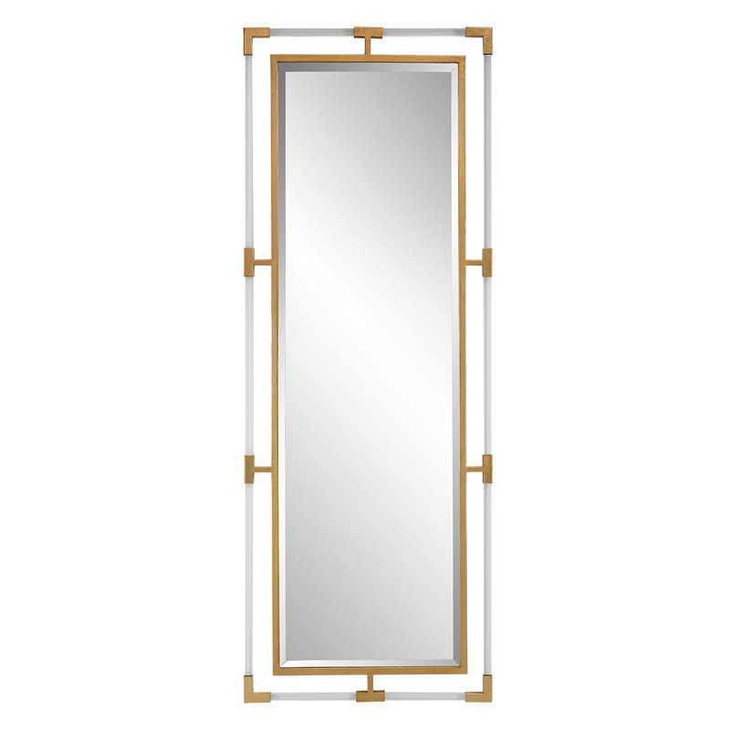 Gold and Clear Acrylic Rectangular Wall Mirror