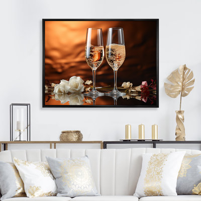 Champagne Golden Glass Fizz - Champagne Wall Art