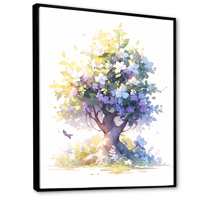 «A Gardens Flower Grace III», reproduction sur toile, Cadre flottant noir, H 32 po x l 16 po x P 1 po
