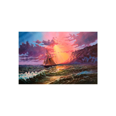 Boat Facing The Waves | Acrylic On Canavs | By Prashant Honakhande