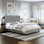 Structure de lit tapissier avec tête de lit Diamond Linen