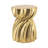 14X14x18.7" Gold Magnesium Accent Stool With Sculptural Swirl Design, Contemporary Side Table, Decorative Display Stand, Or Extra Seating Option