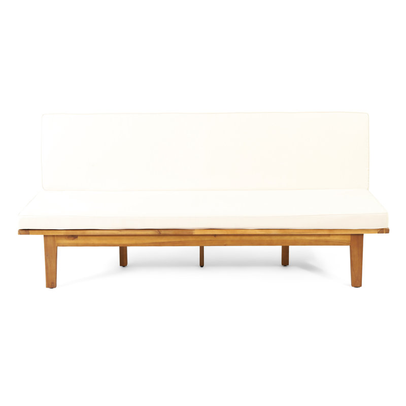 Slat Paneled Wood Daybed With Water- Cushions, Easy To Convert, 76.18" W X 40.96" D 12.9" H Convertible Paneling And Cushion Covering, H, Model