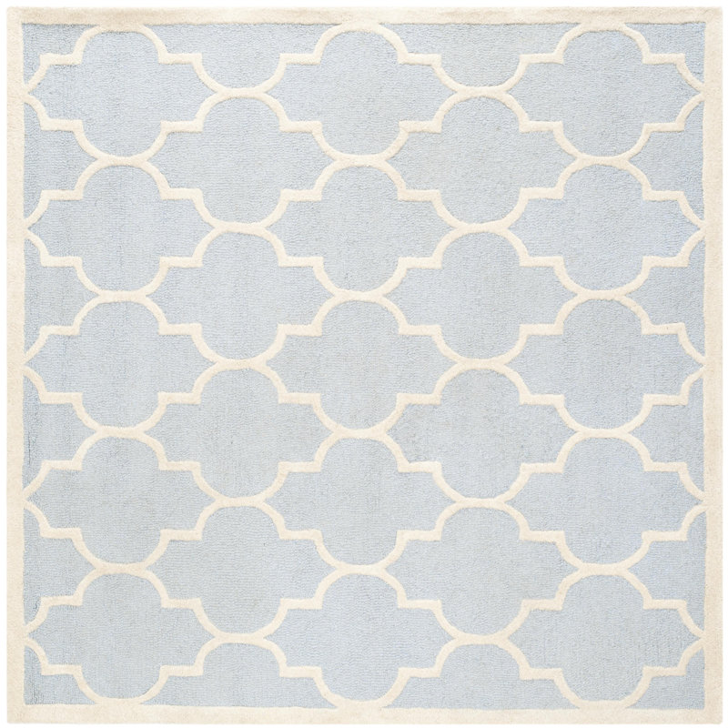 Cannen Hand Tufted Wool Geometric Rug, Square 6'