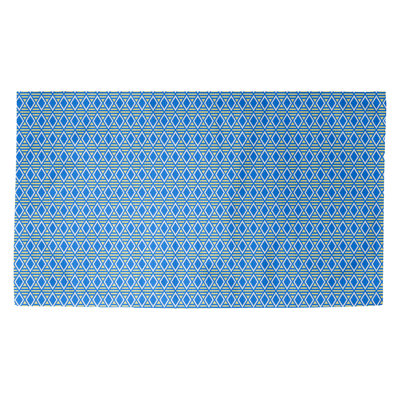 Tapis de couleur bleu marine en losanges géométriques Avicia