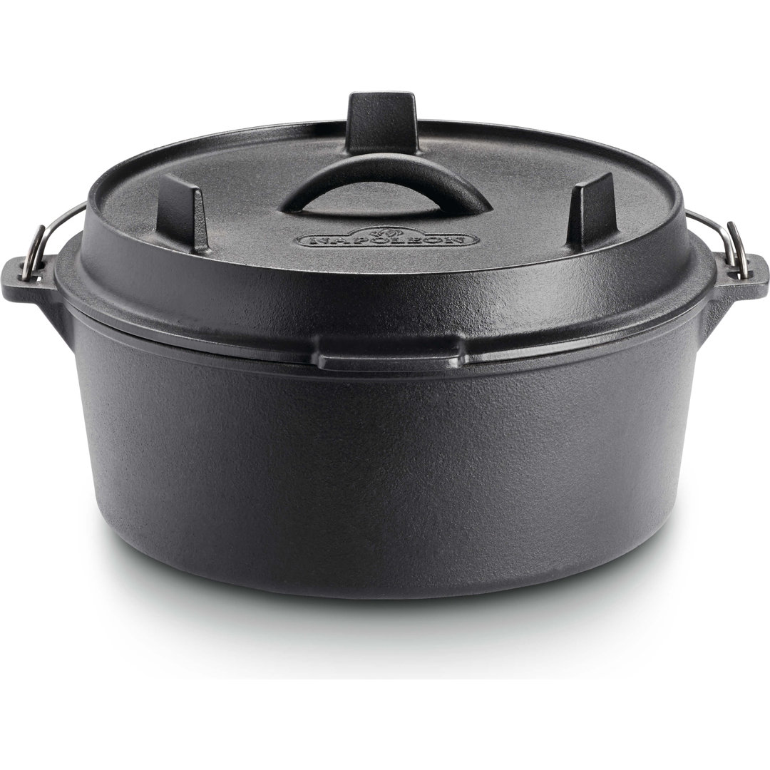 Grill Accessories Napoleon Cast Iron Dutch Oven - 56059 - 5.6 Liter, With Lid, Handles, Use on Gas or Charcoal Napoleon