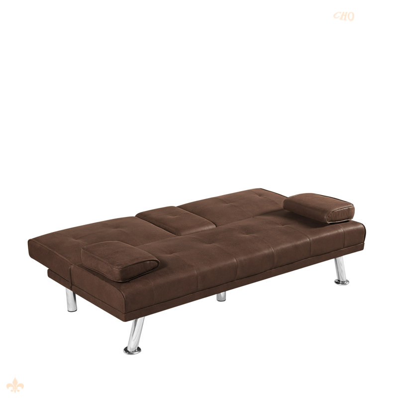 Sofa Bed Function Sofa Foldable Bed for Living Room, Coffee Suede