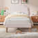 Twin Size Bed Frames With Cimahi Adjustable Teddy Fleece Headboard, Upholstered Platform Bed W/Slats Support