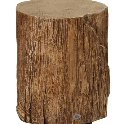 Concrete Tree Stool By , Decorative Side Table, Round Wood Grain Surface, For Indoor & Outdoor, 198 Lbs Supported Top, Natural Finish, And Stable, Capacity